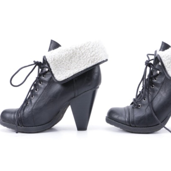 MIA Bellingham black faux leather high heel boots - Picture 4 of 7